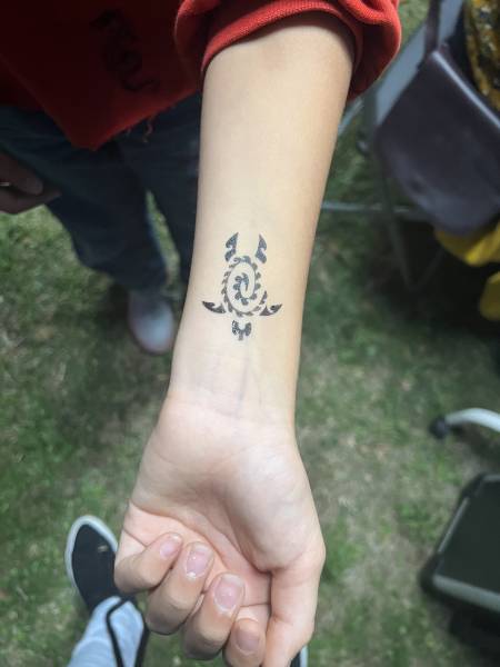 Tortue maori Polynésien Aérographe animation tattoo Gironde 