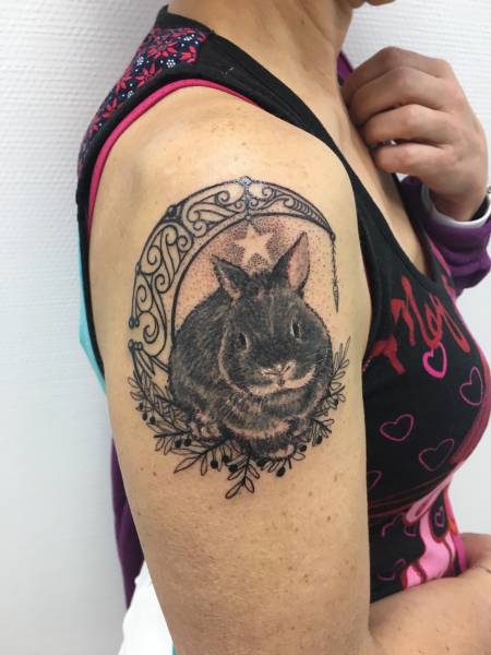 tatouage lapin ornement andré de cubazc