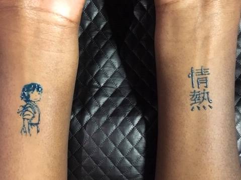 tatouage temporaire chihiro et caligraphie japonaise  bordeaux