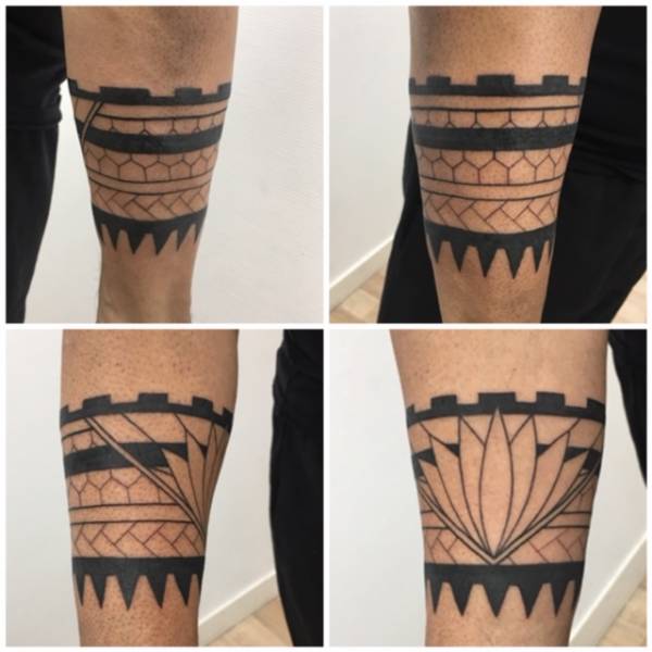 tatouage  bracelet bras homme maori famille ambarès