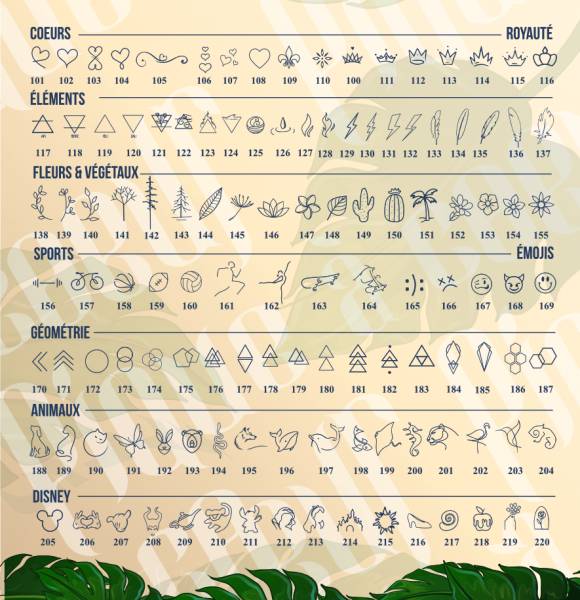 Modèles tatouages temporaires XXS 2 Bordeaux 