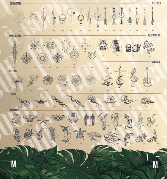 Modèles tatouage éphémères taille M à Bordeaux 