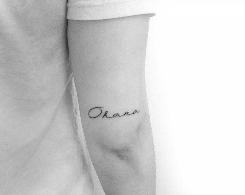 tatouage ecriture fin ohana libourne